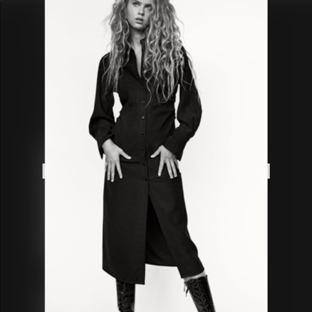 Zara black long sleeve dress